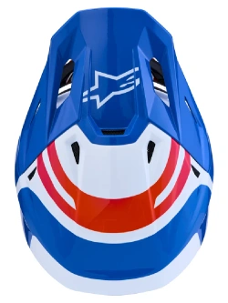 Kask enduro Alpinestars SM7 Core biało-niebiesko-pomarańczowy połysk