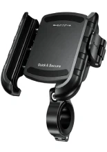 Uchwyt motocyklowy na telefon Biketec Quick Lock antywibracyjny, montowany na kierownicę/ lusterko czarny [Typ: R9-CLIP-PD]