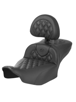 Kanapa motocyklowa dla kierowcy i pasażera z oparciem Saddlemen Roadsofa CF LS Extended Reach Harley Davidson Road Glide/ Street Glide (wybrane modele) (23-) czarna
