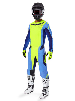 Spodnie cross damskie Alpinestars MX Techstar Melt żółto-niebieskie 