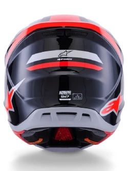Kask enduro Alpinestars SM7 Rise czarno-srebrno-czerwony połysk
