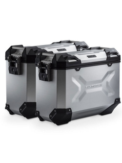 Zestaw: kufry boczne + stelaże PRO TRAX ADV SW-Motech Yamaha MT-07 Tracer (16-23) [poj.: 2 x 37 L] srebrne