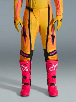 Spodnie cross Alpinestars MX Techstar Nomur pomarańczowo-żółto-czarne