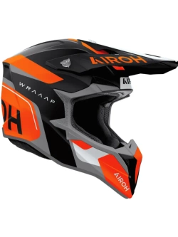 Kask enduro Airoh Wraaap Conguer czarno-szaro-pomarańczowy matowy