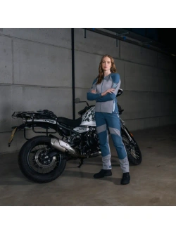 Spodnie motocyklowe damskie tekstylne Knox Urbane Pro Move niebiesko-szare