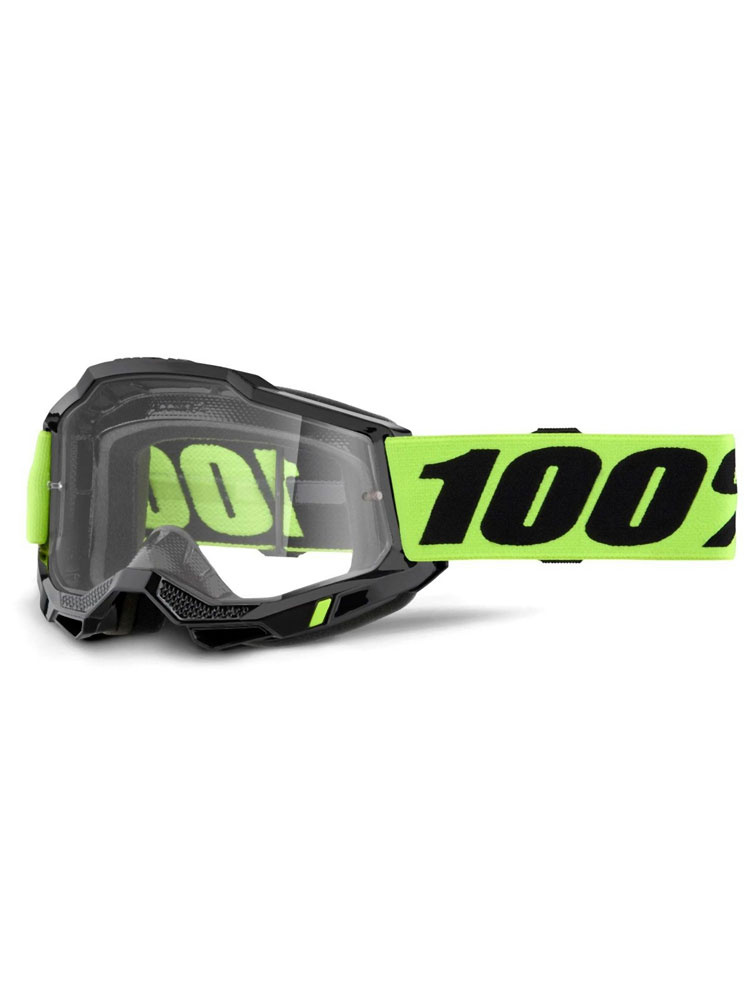 Gogle motocyklowe 100% Accuri 2 Enduro z szybką przezroczystą, czarno-żółte