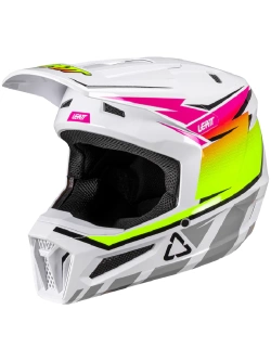 Kask enduro Leatt Moto 2.5 biało-różowy-fluo