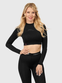 Koszulka termoaktywna damska z długim rękawem Redline Venus 2.0 Outlast crop top czarna