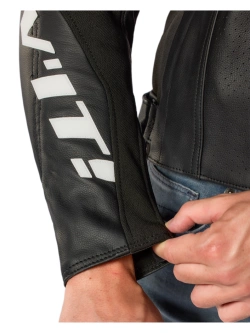 Kurtka motocyklowa skórzana REV’IT! Quadratic czarno-biała