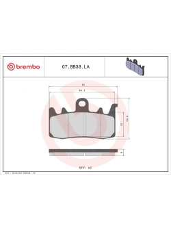 Klocki hamulcowe Brembo LA Aprilia/ BMW/ Ducati/ Kawasaki/ Moto Guzzi/ Triumph (wybrane modele) [kpl. na 1 tarczę]