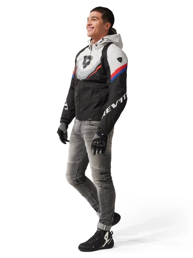 Kurtka motocyklowa tekstylna REV’IT! Quantum 3 H2O czarno-jasnoszara