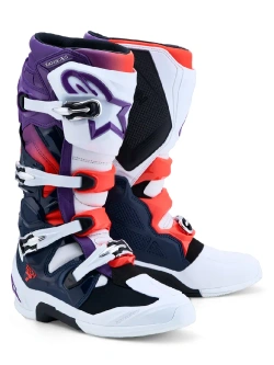 Buty enduro Alpinestars MX Tech 7 biało-niebiesko-fioletowe