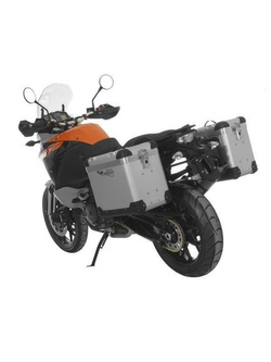 Zestaw: kufry boczne z anodowanego aluminium "And-S" Zega Pro + stelaże czarne Touratech KTM 1050 Adventure/ 1090 Adventure/ 1290 Super Adventure (-20)/1190 Adventure/R (38+45L)