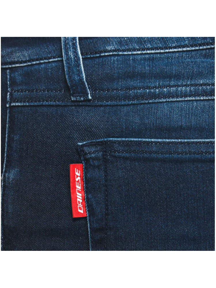 Jeansy motocyklowe damskie Dainese Denim Brushed Skinny Tex niebieskie