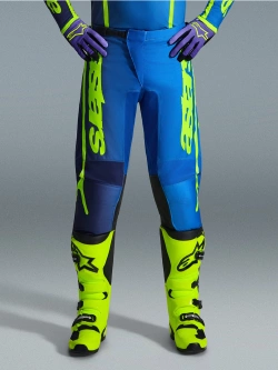 Spodnie cross Alpinestars MX Fluid Apex czarno-niebieskie-fluo
