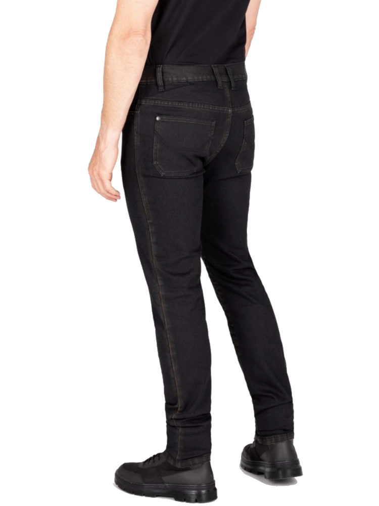 Jeansy motocyklowe Knox Colton Slim Aged Black Rust czarne