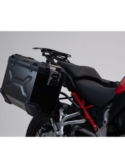 Zestaw: kufry boczne TRAX ADV + stelaże PRO SW-MOTECH 45/45L do motocykla Ducati Multistrada V4 / S / V4 Pikes Peak (20-)/ Rally (23-) [pojemność 2 x 45 L] czarne