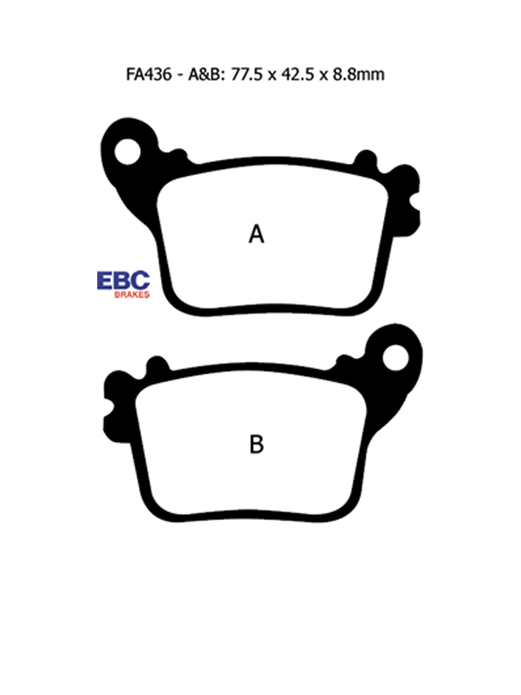 Klocki hamulcowe EBC FA436HH 77.5 x 42.5 x 8.8mm NA TYŁ