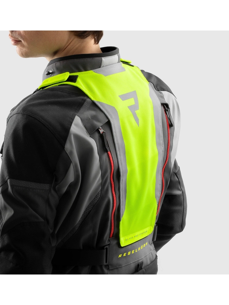 Kurtka motocyklowa tekstylna Rebelhorn Hardy 3.0 czarno-szaro-czerwona