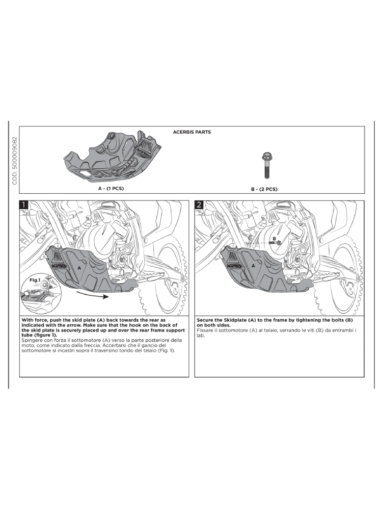 Płyta pod silnik Acerbis KTM 125 EXC/ XC (24-) czarna