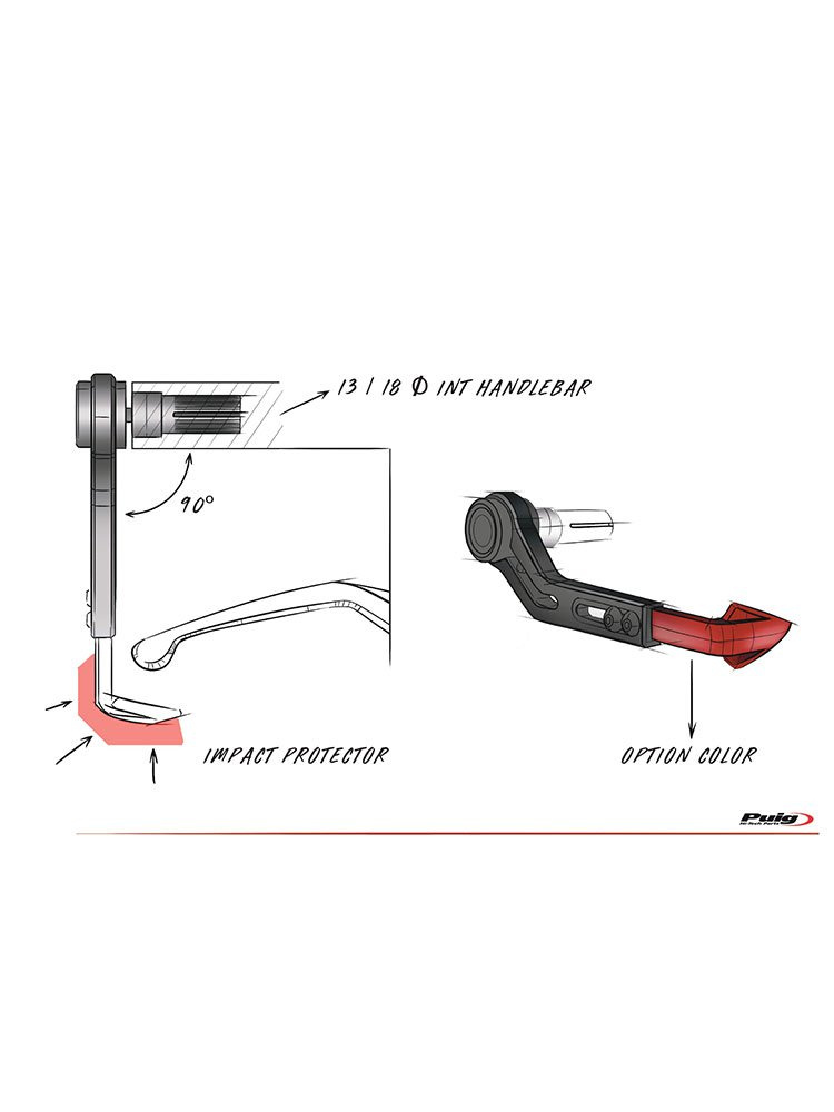 Osłona dźwigni hamulca PUIG zielona
