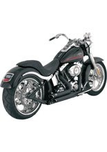 Pełny układ wydechowy Vance & Hines Shortshots Straggered czarny do Harley Davidson FXS/FXST/FLST (00-11) (z wyjątkiem FXCW/C (08-11), FXSTSSE (09))