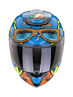 Kask integralny dziecięcy Scorpion EXO-JNR Air Fun niebiesko-pomarańczowy