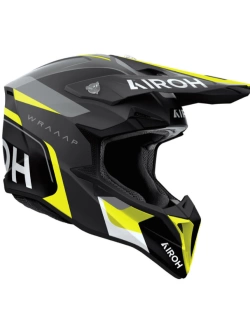 Kask enduro Airoh Wraaap Conguer czarno-szaro-żółty matowy