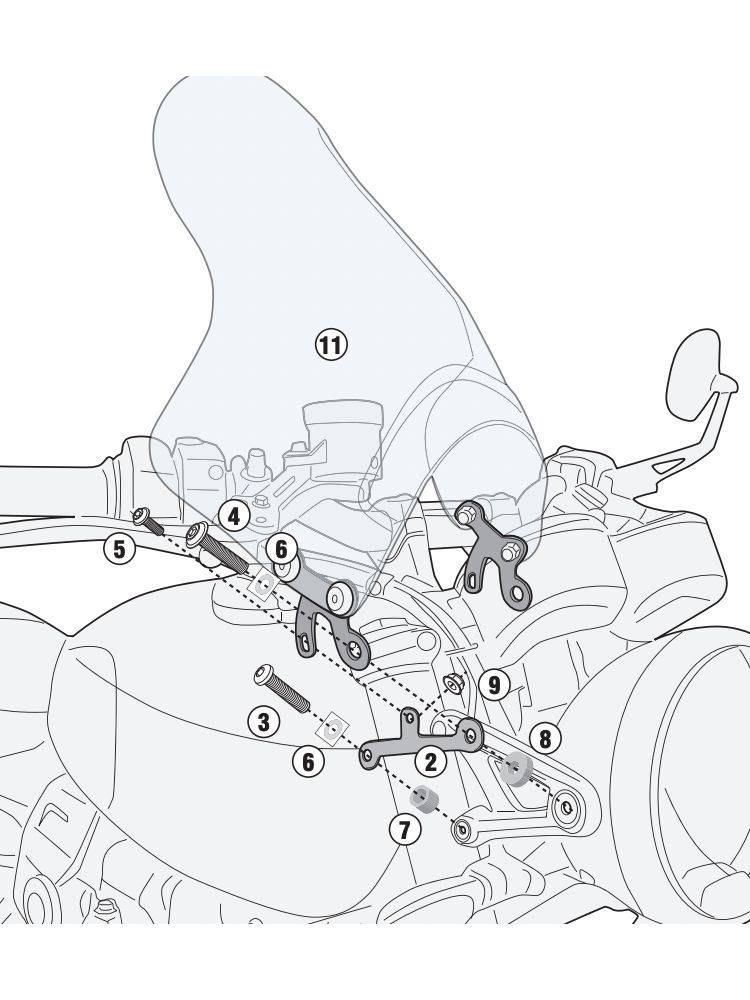 Mocowanie GIVI do szyb A201 / A210 do Triumph Speed Twin 1200 (19-20)