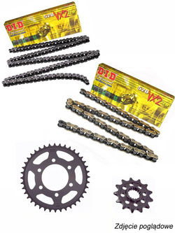 Zestaw napędowy: łańcuch D.I.D.520 VX3 PRO-STREET X-Ring [106 ogniw] oraz zębatki SUNSTAR do Kawasaki EX 300 R Ninja [13-17]/ Z 300 [15-17]