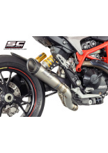 Tłumik SC-Project, S1 Titanium (Slip On) z rurą łączącą 2-1 do likwidacji zaworu - Ducati Hypermotard 821 [13-16]