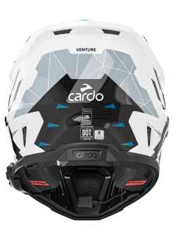 Kask enduro Cardo Venture czarno-biało-niebieski
