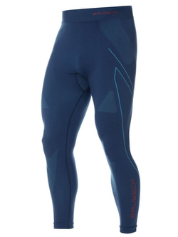 Leginsy Brubeck Thermo z długą nogawką  niebiesko-czerwone