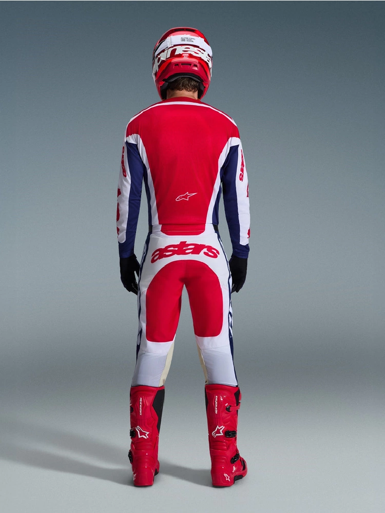 Spodnie cross Alpinestars MX Racer Riway biało-czerwono-niebieskie