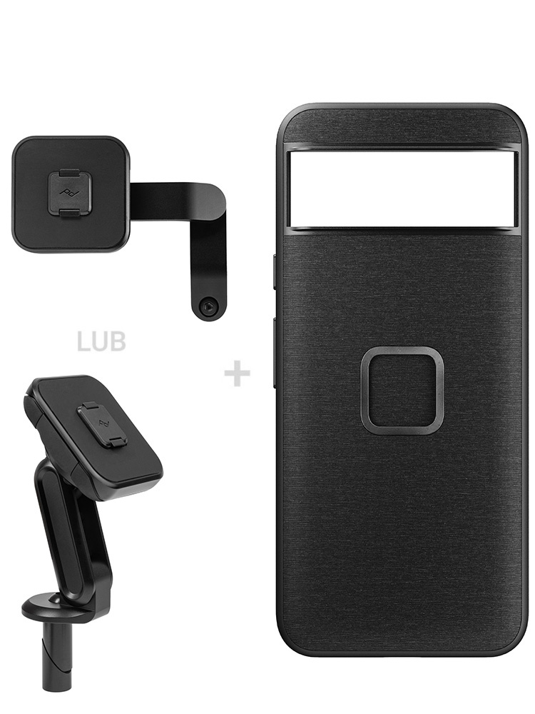 Zestaw na motocykl: etui Peak Design Mobile Everyday Fabric do smartfona Google Pixel 8 + mocowanie motocykla