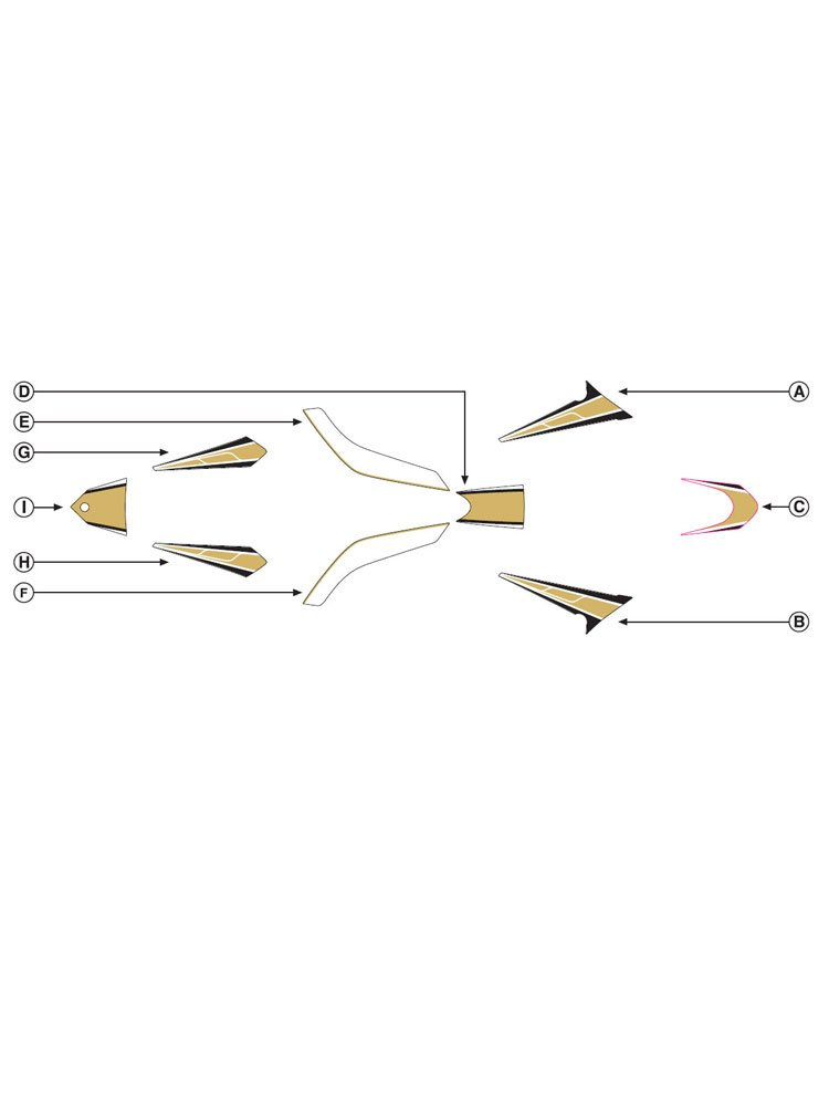 Zestaw naklejek PUIG do Yamaha T-Max 530 15-16 (złote)