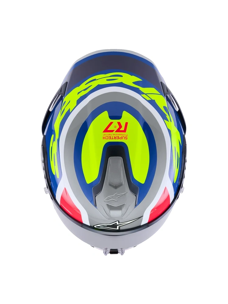Kask integralny Alpinestars S-R7 Lumen srebrno-niebiesko-fluo