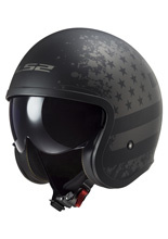 Kask otwarty LS2 OF599 Spitfire II Flag czarny matowy