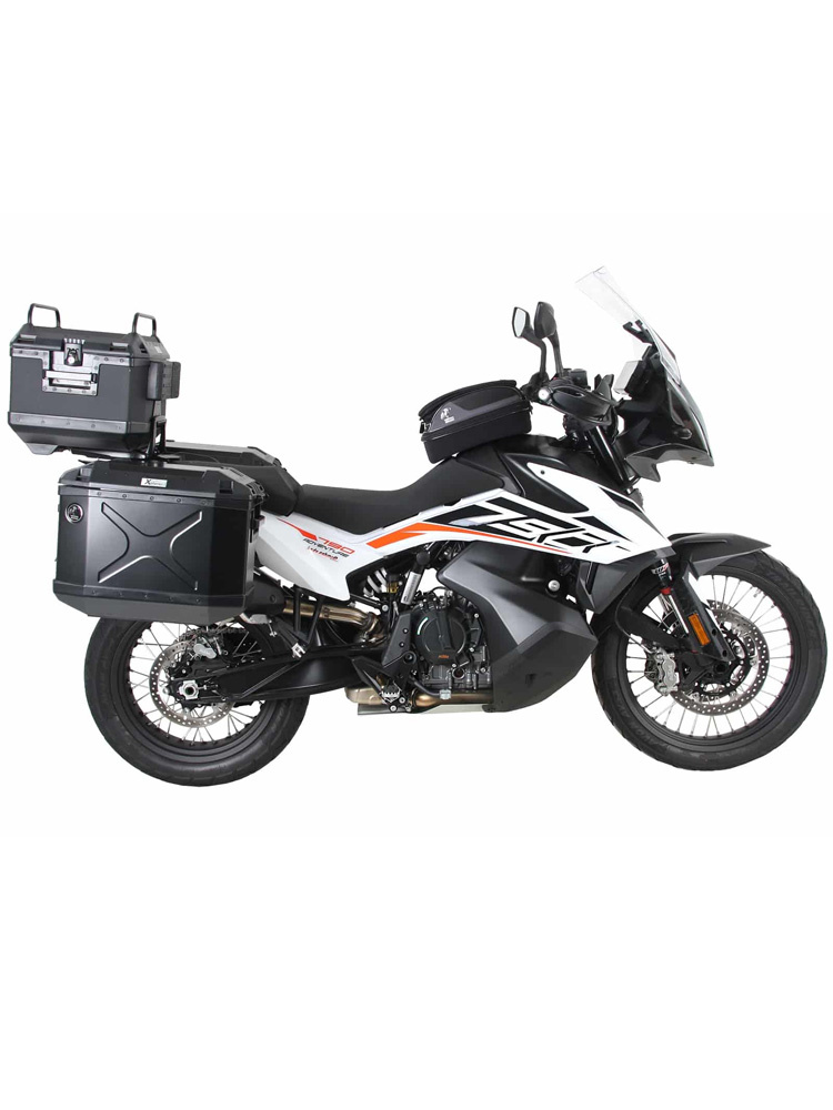 Zestaw: kufry boczne + stelaże Hepco&Becker Xplorer Cutout KTM 790 Adventure/R (19-21) srebrne