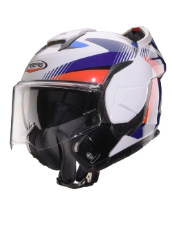 Kask szczękowy Caberg Trip biało-niebiesko-czerwony