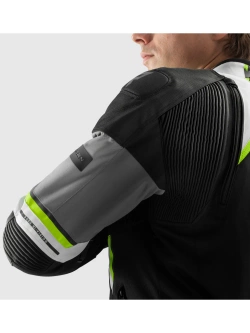 Kurtka motocyklowa tekstylna Rebelhorn Borg II czarno-szaro-żółta