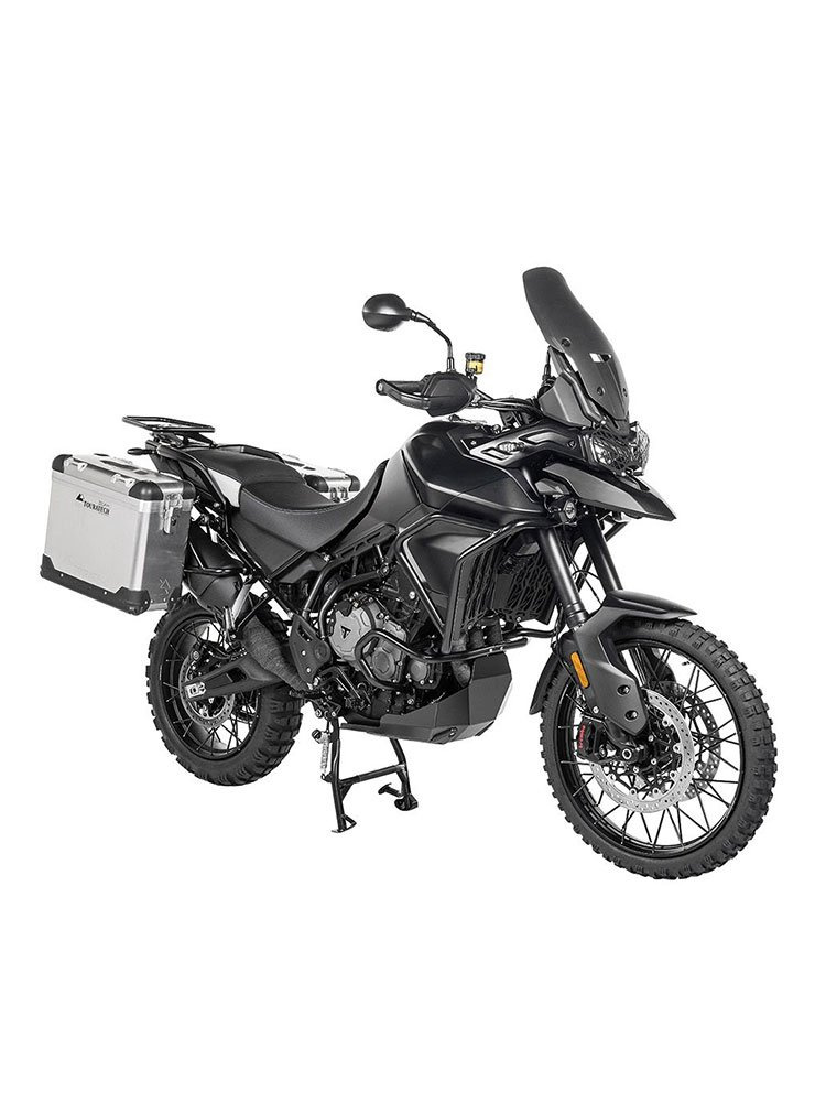 Zestaw: kufry boczne aluminiowe srebrne Zega Pro + stelaże czarne Touratech Triumph Tiger 900 Rally / Pro / GT / GT Pro (20-) (31+38L)
