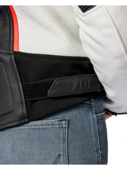 Kurtka motocyklowa damska skórzana REV’IT! Xena 4 biało-fluo czerwona