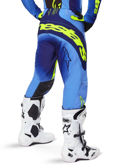Spodnie cross damskie Alpinestars MX Techstar Melt żółto-niebieskie 