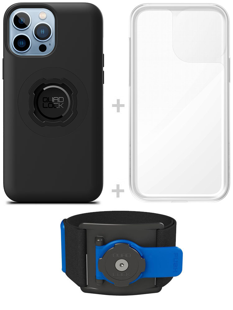 Zestaw do biegania: etui MAG na telefon iPhone 13 Pro Max (magnetyczne) + wodoodporny pokrowiec MAG + opaska sportowa Quad Lock
