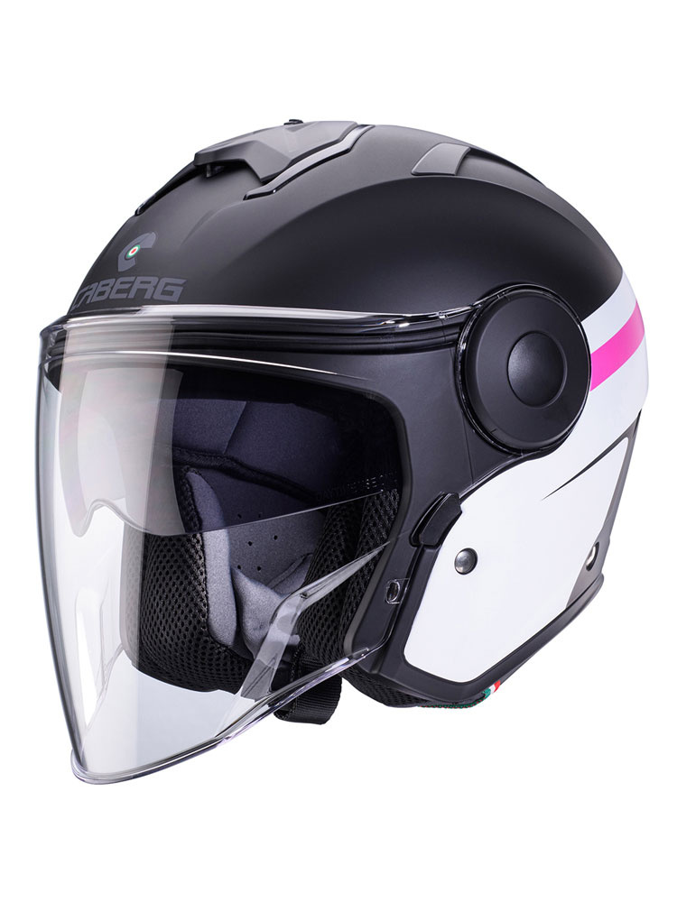 Kask otwarty Caberg Soho Zephyr czarno-biało-fioletowy
