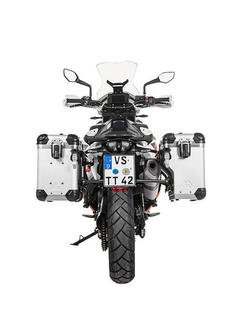 Zestaw: kufry boczne srebrne Zega Evo X + stelaże czarne Touratech KTM 890 Adventure/R, 790 Adventure/R (38/38L)