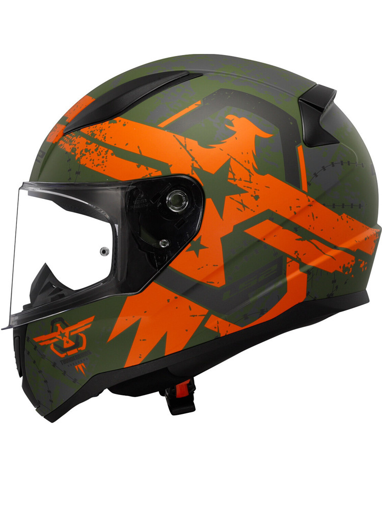 Kask integralny LS2 FF353 Rapid II Thunderbirds zielono-pomarańczowy matowy