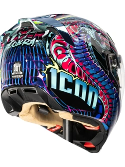 Kask modułowy Icon Threshold™ Synthwave Lazer Cobra niebiesko-czarno-fioletowy