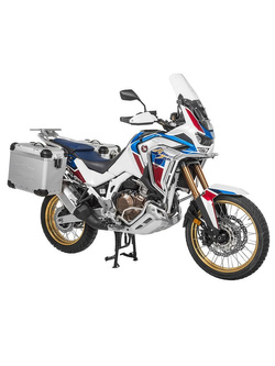 Zestaw: kufry boczne z anodowanego aluminium srebrne Zega Evo X + stelaże srebne Touratech Honda CRF1100L Africa Twin (22-)/ Adventure Sports (2 x 45L)